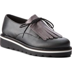Oxfordy TOMMY HILFIGER - Pearlized Leather Lace Up Shoe FW0FW02937 Black 990. Czarne półbuty damskie marki TOMMY HILFIGER, bez obcasa, na płaskiej podeszwie, bez zapięcia. W wyprzedaży za 359,00 zł.