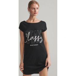 Koszula nocna z bawełny organicznej - Czarny. Czarne koszule nocne damskie Reserved, s, z bawełny. Za 39,99 zł.