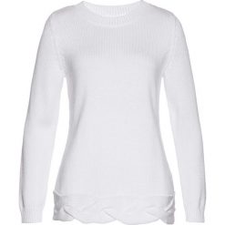 Swetry klasyczne damskie: Sweter bonprix biały
