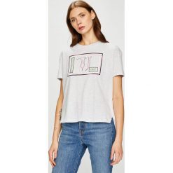 Trussardi Jeans - Top. Topy damskie marki Trussardi Jeans, m, z nadrukiem, z bawełny, z okrągłym kołnierzem. W wyprzedaży za 139,90 zł.