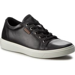 Półbuty ECCO - S7 Teen 78001302001 Black. Czarne półbuty damskie ecco, bez wzorów, ze skóry, bez obcasa, na płaskiej podeszwie, bez zapięcia. W wyprzedaży za 259,00 zł.