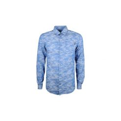 Koszule z długim rękawem Versace Jeans B1GNB6S1 / Shirt Easy Sim Pocket Tiger. Niebieskie koszule męskie Versace Jeans, s, bez wzorów, z jeansu, bez kołnierzyka, z długim rękawem. Za 549,00 zł.