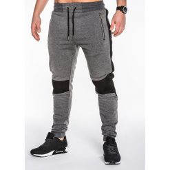 Spodnie męskie dresowe P425 - grafitowe. Szare spodnie męskie Ombre Clothing, m, bez wzorów, z bawełny. Za 39,00 zł.