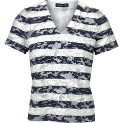 T-shirty damskie: Koszulka w kolorze granatowo-białym