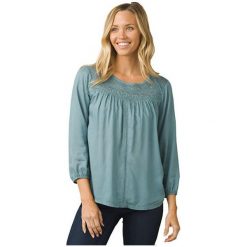 Prana Damska Bluzka Robyn Top Bayo At Blue (Rozmiar L). Niebieskie topy damskie marki PrAna, l, bez wzorów, bez rękawów. W wyprzedaży za 207,00 zł.