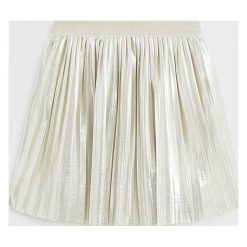 Mango Kids - Spódnica dziecięca 110-164 cm. Żółte spódniczki dziewczęce Mango Kids, bez wzorów, z poliesteru, mini, rozkloszowane. W wyprzedaży za 63,90 zł.