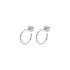 Kolczyki damskie: KOLCZYKI MINI DIAMOND HOOP – SREBRNE