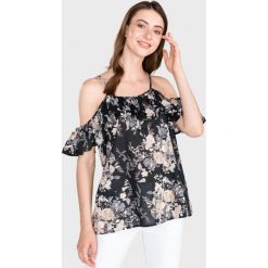 TWINSET Top Czarny. Czarne bluzki damskie Twinset, xs, w kwiaty, z bawełny, bez kołnierzyka. Za 559,95 zł.