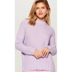 Sweter oversize z półgolfem - Fioletowy. Fioletowe swetry oversize damskie marki Mohito, s. Za 129,99 zł.