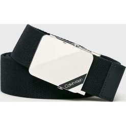 Calvin Klein - Pasek. Czarne paski męskie Calvin Klein, w paski, z poliesteru. Za 159,90 zł.
