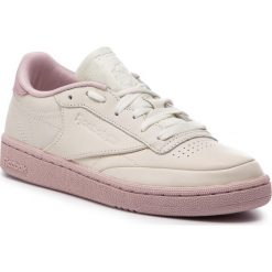 Buty Reebok - Club C 85 CN7041 Chalk/Lilac/Fierce Gold. Białe buty sportowe damskie Reebok, bez wzorów, ze skóry, bez obcasa, na płaskiej podeszwie, bez zapięcia. W wyprzedaży za 249,00 zł.