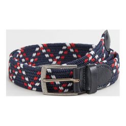Mango Man - Pasek Elastic. Czerwone paski męskie Mango Man, w paski, z poliesteru. Za 89,90 zł.