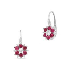 RABAT Złote Kolczyki - złoto 750, Brylant 0,34ct,rubin. Żółte kolczyki damskie W.KRUK, z brylantem, złote. W wyprzedaży za 9513,00 zł.