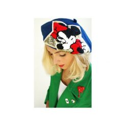 CRAZY Beret granatowy. Niebieskie czapki damskie Missspark, z aplikacjami, z wełny. Za 149,00 zł.