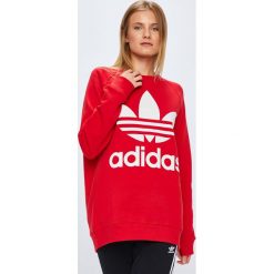 Adidas Originals - Bluza. Czerwone bluzy rozpinane damskie adidas Originals, z nadrukiem, z bawełny. W wyprzedaży za 259,90 zł.