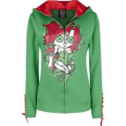 Bluzy rozpinane damskie: Cupcake Cult Kiss of Death Hood Bluza z kapturem rozpinana damska zielony