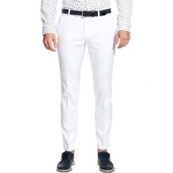 Spodnie LEONARDO SMBE000055. Białe spodnie męskie Giacomo Conti, na co dzień, na lato, m, bez wzorów, z bawełny, eleganckie. Za 399,00 zł.