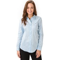 Tommy Hilfiger Essential Koszula Niebieski. Niebieskie bluzki damskie TOMMY HILFIGER, bez wzorów, z bawełny, bez kołnierzyka, z długim rękawem. Za 428,95 zł.