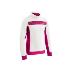 Sweter MID WARM 100. Białe swetry dziewczęce marki WED'ZE, m, z materiału, ze stójką. W wyprzedaży za 39,99 zł.