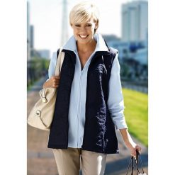 Komplet DALINA NAVY. Niebieskie bluzy sportowe damskie Komplet DALINA NAVY, s, bez wzorów, bez rękawów, bez kaptura. W wyprzedaży za 39,00 zł.