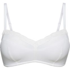 Biustonosz bez fiszbinów bonprix biały. Białe biustonosze bonprix, w koronkowe wzory, z koronki. Za 24,99 zł.