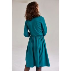 Sukienka Larissa morska L. Zielone sukienki damskie na jesień, s, z elastanu, eleganckie, rozkloszowane. Za 297,00 zł.