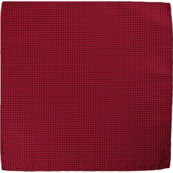 Czerwono-Granatowa Elegancka, Męska Poszetka - ALTIES - w Drobną Kratkę POSZALTTANIA0222. Czerwone poszetki męskie Alties, w kratkę, z materiału, eleganckie. Za 16,90 zł.