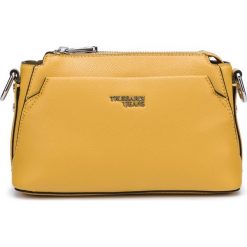 Trussardi Jeans Berry Medium Cross body bag Żółty. Żółte torebki klasyczne damskie Trussardi Jeans, w paski, z jeansu, bez dodatków. Za 521,95 zł.