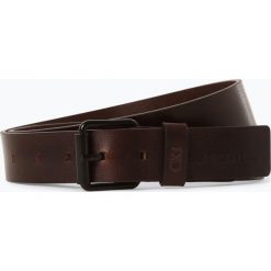 Calvin Klein Jeans - Męski pasek skórzany, brązowy. Pomarańczowe paski męskie marki Calvin Klein Jeans, w paski, z jeansu, eleganckie. Za 229,95 zł.