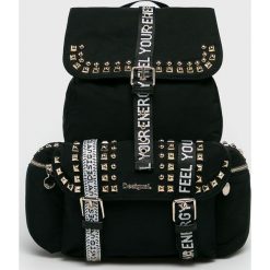 Desigual - Plecak. Czarne plecaki damskie Desigual, z nadrukiem, z poliesteru. W wyprzedaży za 299,90 zł.