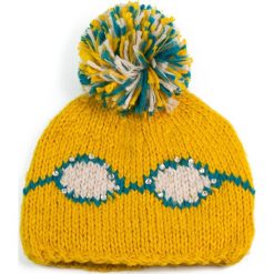 Czapki damskie: Art of Polo Czapka damska okularnicy i pompon żółta (cz2608)