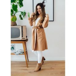 Płaszcz Isabelle camel - UNI. Brązowe kurtki damskie Fanaberia.com, bez wzorów, bez kaptura. Za 99,90 zł.