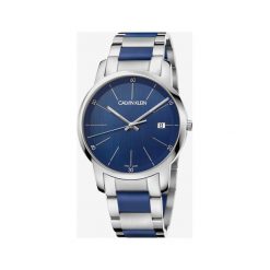 Calvin Klein City Zegarek Niebieski Srebrny. Szare zegarki męskie Calvin Klein, srebrne. Za 1239,95 zł.