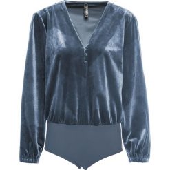 Body bonprix niebieski. Niebieskie koszulki damskie bonprix, bez wzorów, bez kołnierzyka, z długim rękawem. Za 49,99 zł.