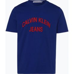 Calvin Klein Jeans - T-shirt męski, niebieski. Niebieskie t-shirty męskie marki Calvin Klein Jeans, s, z napisami, z jeansu, bez kołnierzyka. Za 139,95 zł.