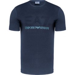 T-shirt EA7 EMPORIO ARMANI Granatowy. Niebieskie t-shirty męskie marki EA7 Emporio Armani, bez wzorów, z elastanu, z okrągłym kołnierzem. Za 340,00 zł.