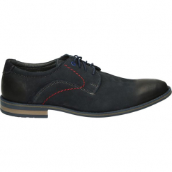 Półbuty męskie - 0384 COR BLU. Czarne derby męskie Venezia, z nubiku. Za 199,00 zł.