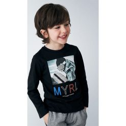 Mayoral - Longsleeve dziecięcy 98-134 cm. Czarne t-shirty chłopięce Mayoral, z nadrukiem, z bawełny, z długim rękawem. Za 57,90 zł.