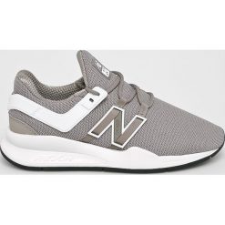 New Balance - Buty. Szare buty sportowe damskie New Balance, bez wzorów, z gumy, sportowe. W wyprzedaży za 259,90 zł.