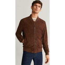 Mango Man - Kurtka bomber Ubbe. Pomarańczowe płaszcze męskie Mango Man, s, bez wzorów, z bawełny, krótkie, bez kaptura. Za 699,90 zł.