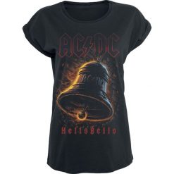 AC/DC Hells Bell Koszulka damska czarny. Czarne bluzki z odkrytymi ramionami marki AC/DC, xl, z nadrukiem, klasyczne, z klasycznym kołnierzykiem. Za 89,90 zł.