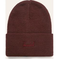 Herschel - Czapka. Brązowe czapki damskie Herschel, bez wzorów, z dzianiny. W wyprzedaży za 59,90 zł.