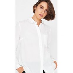 Simple - Koszula. Szare koszule wiązane damskie Simple, z tkaniny, casualowe, z klasycznym kołnierzykiem, z długim rękawem. Za 369,90 zł.