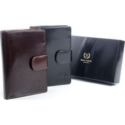 Włoski skórzany portfel męski organizer w pudełku GA57 brązowy - brązowy. Pomarańczowe portfele męskie Paolo Peruzzi, bez wzorów, ze skóry. Za 169,99 zł.