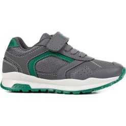 Sneakersy "Coridan" w kolorze szaro-zielonym. Szare trampki chłopięce marki geox kids, z gumy. W wyprzedaży za 125,95 zł.