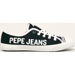 Pepe Jeans - Tenisówki Gery Branding. Białe trampki i tenisówki damskie Pepe Jeans, bez wzorów, z jeansu, na sznurówki. W wyprzedaży za 139,90 zł.
