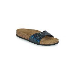 Klapki Birkenstock MADRID. Czarne klapki damskie Birkenstock, bez wzorów, bez obcasa. Za 215,20 zł.