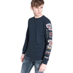 Replay Bluza Niebieski. Niebieskie bluzy męskie Replay, m, z haftami, z bawełny, bez kołnierzyka, bez rękawów, bez kaptura. Za 774,95 zł.