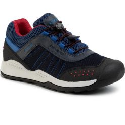 Sneakersy GEOX - J Teram B Abx A J02AEA 01454 C0735 S Navy/Red. Niebieskie trampki chłopięce Geox, bez wzorów, ze skóry ekologicznej, na sznurówki. Za 349,00 zł.