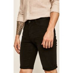 Tom Tailor Denim - Szorty jeansowe. Czarne spodenki i szorty męskie TOM TAILOR DENIM, bez wzorów, z elastanu, casualowe. Za 169,90 zł.